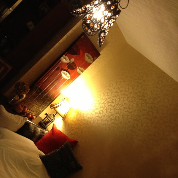 on the bed